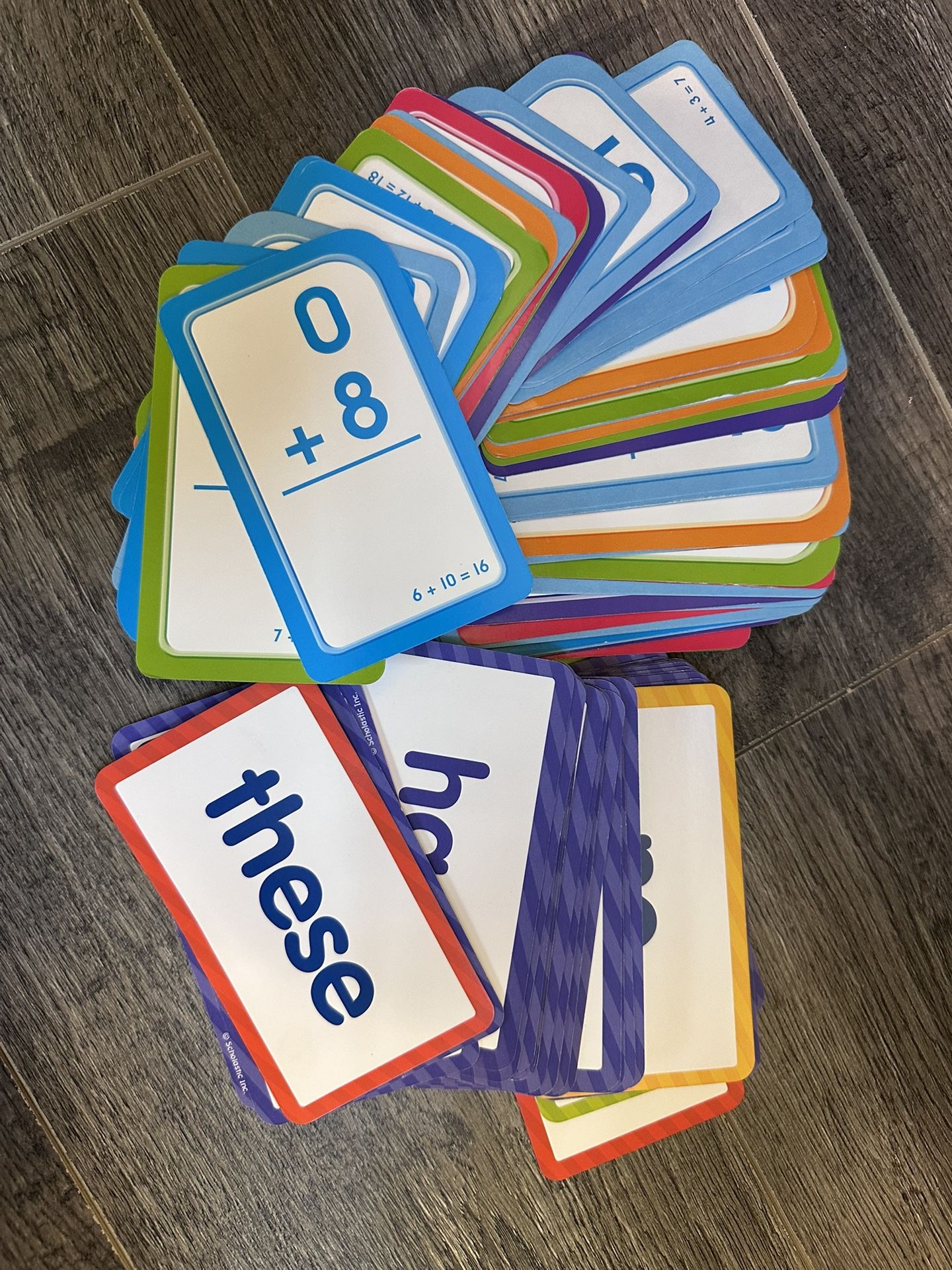 Sight Words And Addition Flash Cards