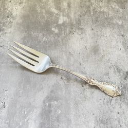 Vtg WM Rogers Mfg Co Grand Elegance Silver Extra Plate Large Serving Fork c1959
