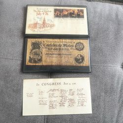 Bicentennial first day cover confederate states  $500 bill