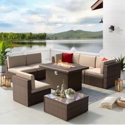 *THIS WILL SALE FAST* Barley Used 8 Piece Patio Set