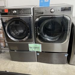 lg load and dryer front with pedestal kenmore washer 