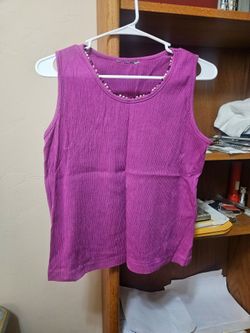 Magenta(Pink) Ribbed Tank Top Small Mint