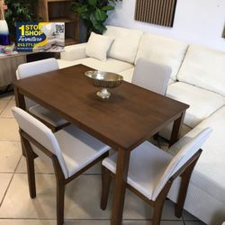 Cute! 5-pc Dining Table Set Oak Finish