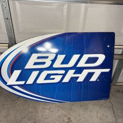Bud Light Metal Tin Sign Authentic