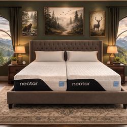 Nectar Classic Memory Foam Split King (2 Twin XL mattresses), price $350 🟡