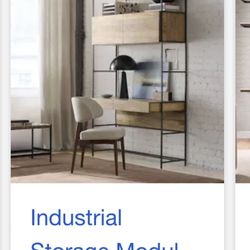 West Elm Desk with Drawers and Bookshelf Storage