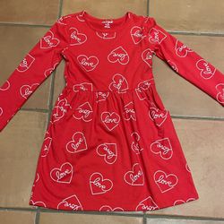 Girls Red Valentine Dress Size M(7/8) 