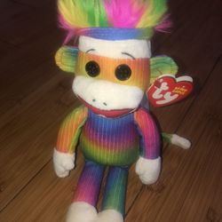 Rainbow Sock Monkey plush
