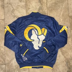 Starter Los Angeles Rams Blue/Yellow/White Satin Jacket Size Medium 
