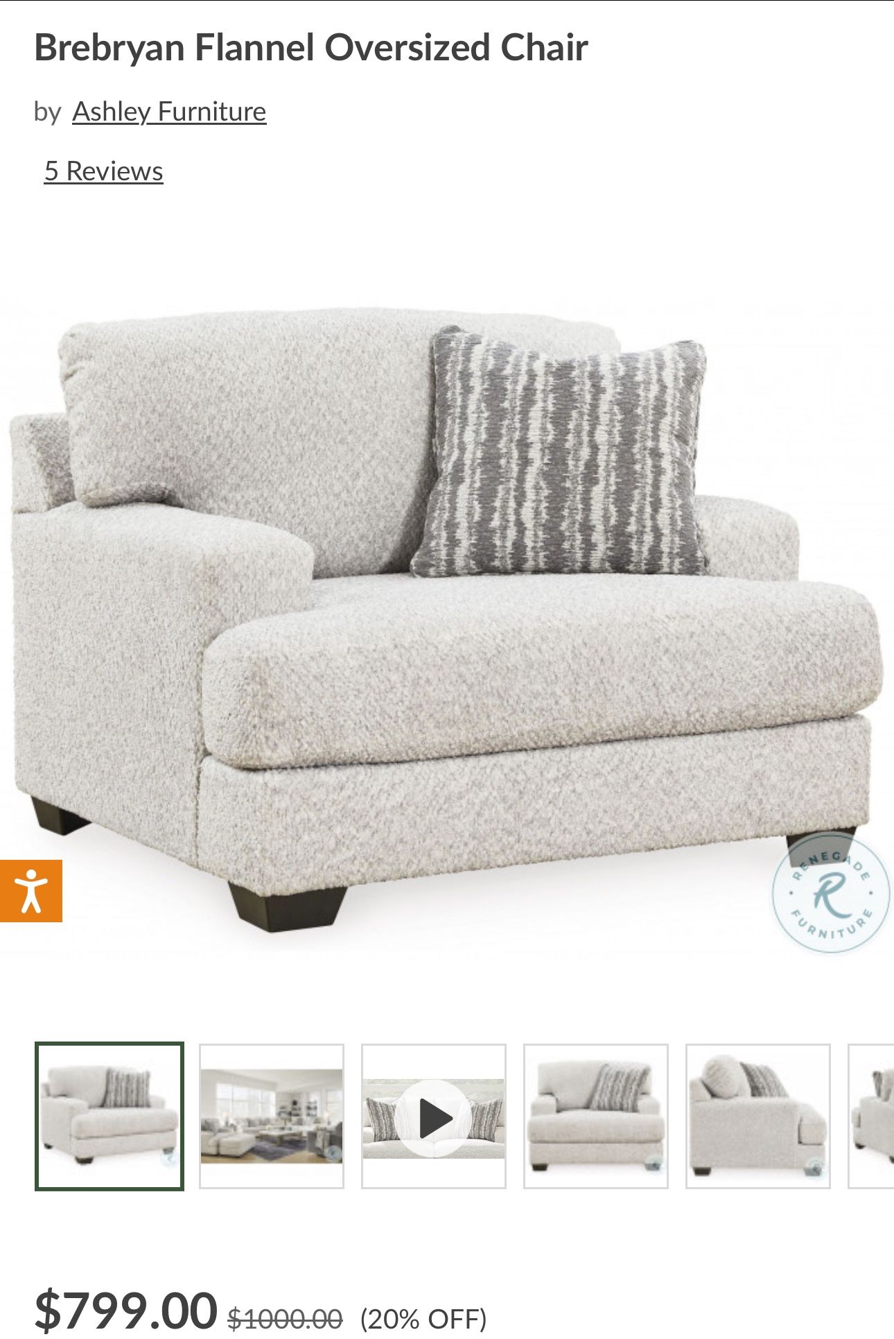 Two Signature Design by Ashley Oversized Chairs
