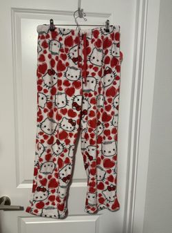 Sanrio Hello Kitty Dear Daniel Valentine's White Red Hearts Pajama Pants Medium