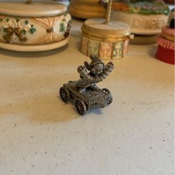 Pewter Dopey Disney Cart Figurine  