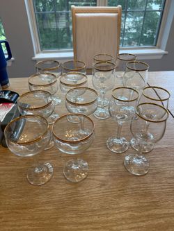 Gold Rimmed Glassware
