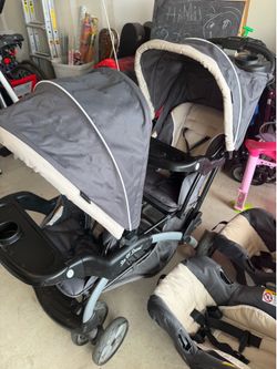 Double stroller and car seat combo