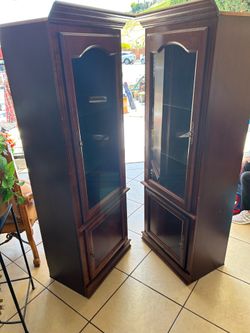 Wooden glass cabinets