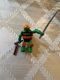 Mega Bloks Turtles Orange Mask TMNT Vest Katana Nunchuck Micro Fig As Is Lot