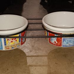Cat Or Dog Water/food Bowl With Holder