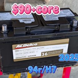AGM Car Battery Group Size 94r/H7