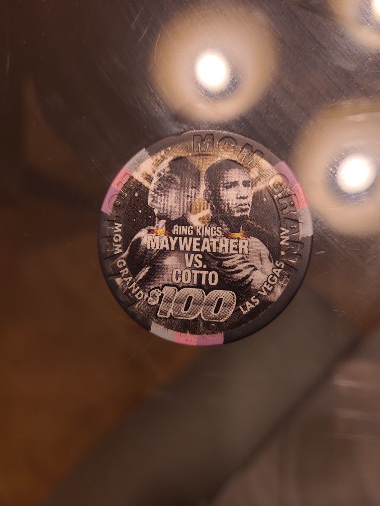 $100 Chip MGM GRAND LAS VEGAS NV Mayweather Vs COTTO