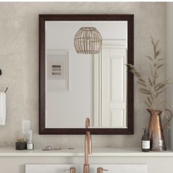  30 Inch Bathroom Mirror, Walnut