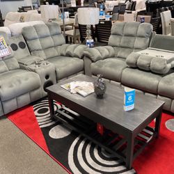 Sofa And Loveseat With Bluetooth Speakers 