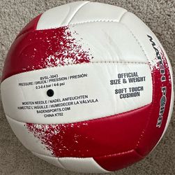Baden Match Point Official Size Volleyball (Red/White)