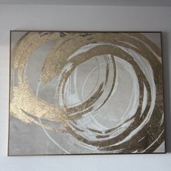 Large Gold Abstract Canvas – 58” x 48”