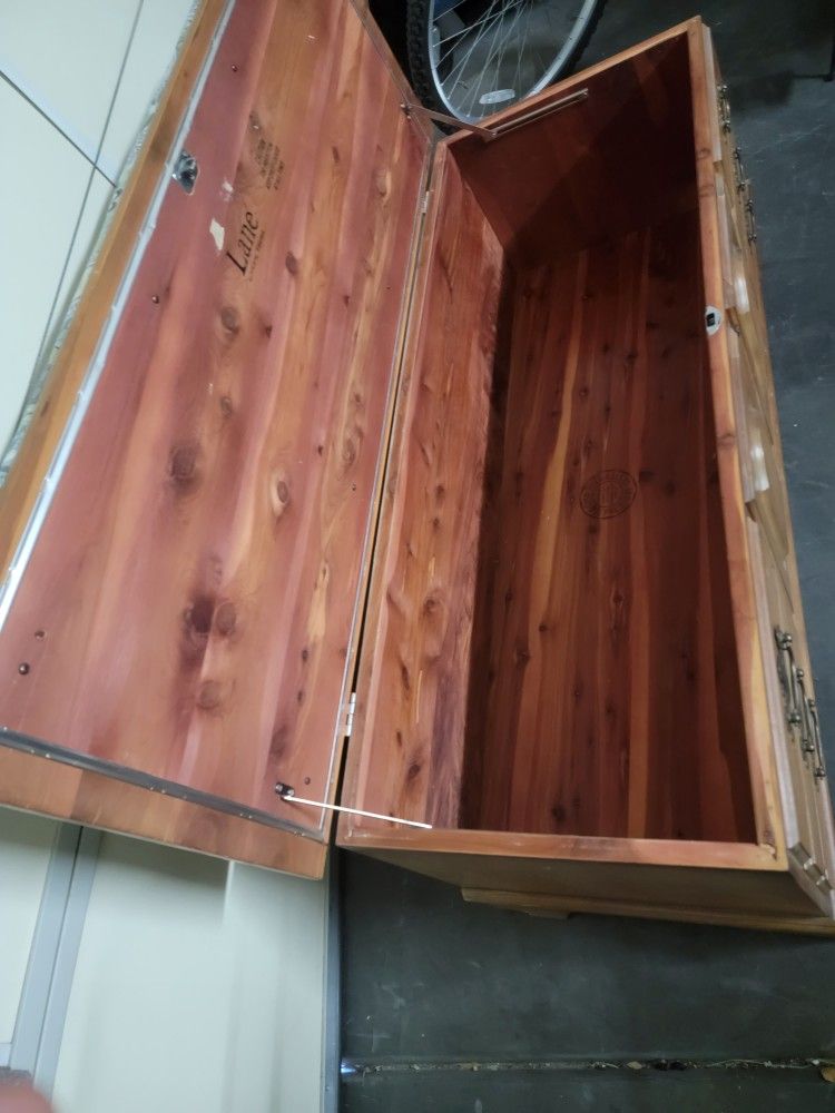 Storage Bench With Little Matt Almost Five Feet Long. Solid Wood Ready To Go