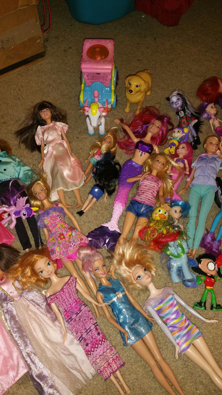 Barbies and other girl dolls