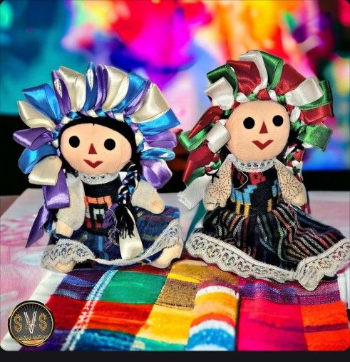 Toy Mexican Rag Dolls (Hand made) Muñecas Mexicanas