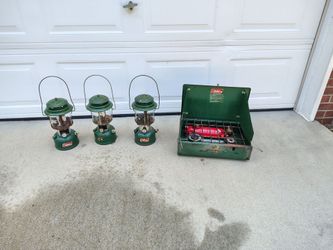 Coleman Camping Lanterns and Two-Burner Stove Set
