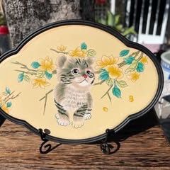 decorative plaque with cute cat