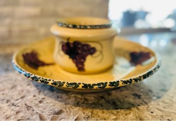 Glazed  ceramic Vineyard designed serving set  safe for oven