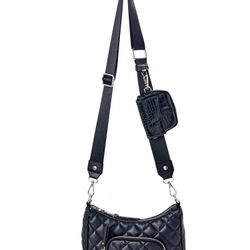  Madden NYC women's Quilted Crossbody Bag with Pouch