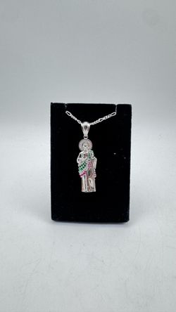 .925 silver saint pendant