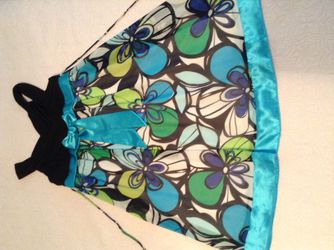 Girls dress size 8 My Michele blue & green / black