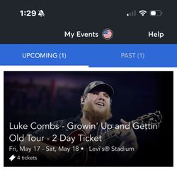 Luke Combs concert Tickets (TWO DAY PASSES)