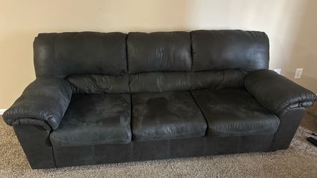 Dark Gray 3-Seat Upholstered Sofa