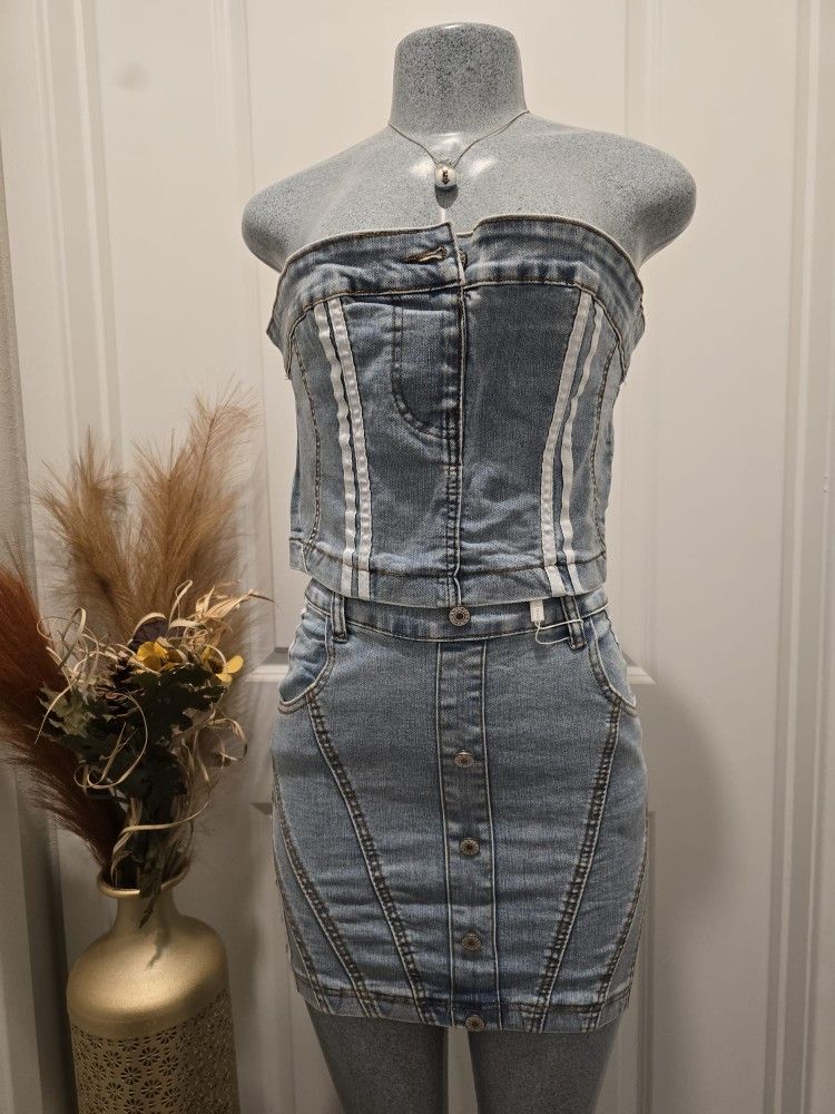 Jean Skirt Set
