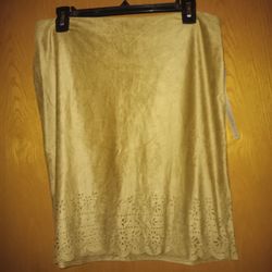 Women's Size 8, Lucy Pereda Tan Suede Skirt 