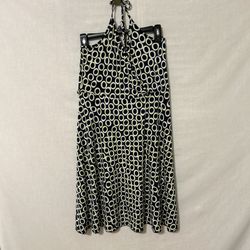 Retro, Navy And Green Dress