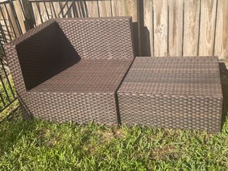 Outdoor Wicker Chair & Ottoman Set