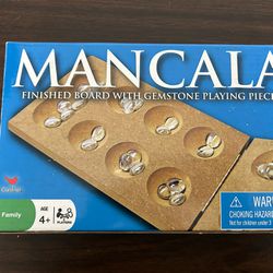 Classic Folding Mancala Board With Glass Beads Stones, Family Strategy Game