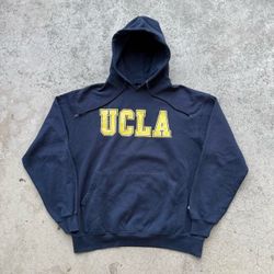 Vintage UCLA University Of California Los Angeles Collegiate Navy Pullover Hoodie Sz Large