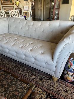 Chesterfield Style Linen Couch