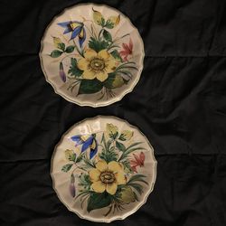 2 Hand Painted Plates From Italy 