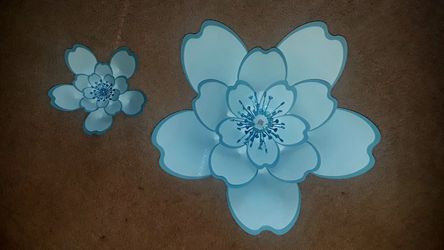 Set of 8 cardstock paper flowers