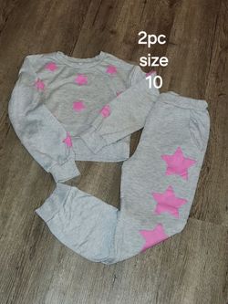 Girls 2-Piece Star Print Sweatsuit Size 10