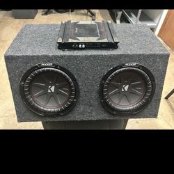 Pair 10" Kicker Comp R Subs & 1400w Car Amp (Complete Car Audio Set)