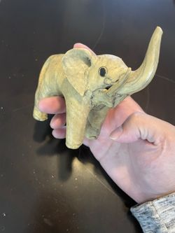 Vintage paper mache elephant figurine